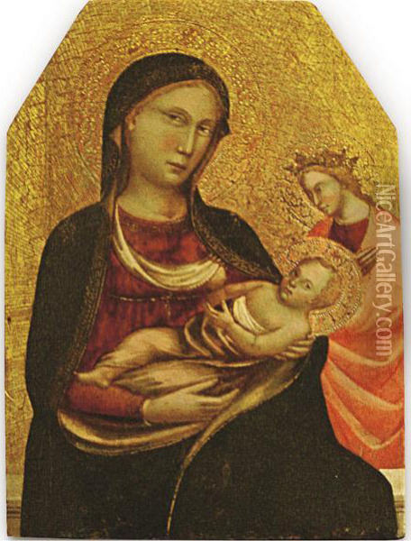 Madonna Col Bambino E Santa Caterina Dalessandria Oil Painting - Master Of Sant'Ivo
