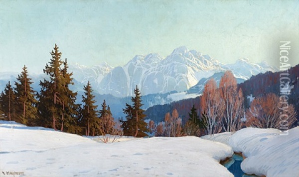 Schnee Im Gebirge Oil Painting - Karl Hauptmann