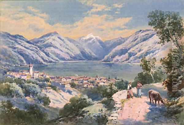 Vevey, Switzerland Oil Painting - Charles Rowbotham