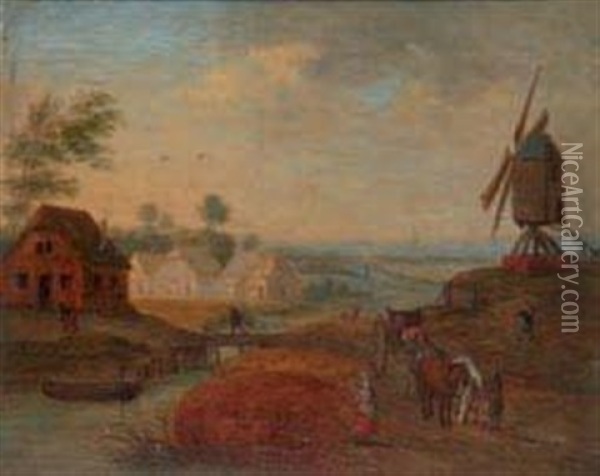 Paysage Au Moulin Oil Painting - Jan Peeter Brueghel