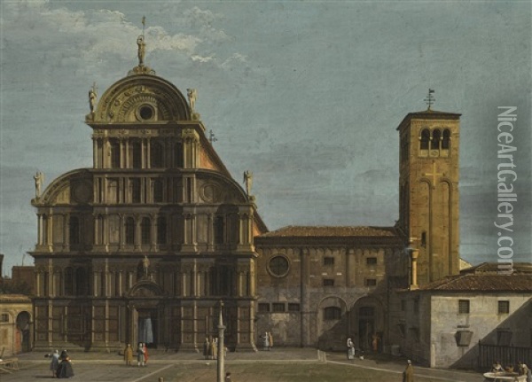Venice, The Campo San Zaccaria; Venice, The Campo Santa Maria Formosa Oil Painting -  Canaletto