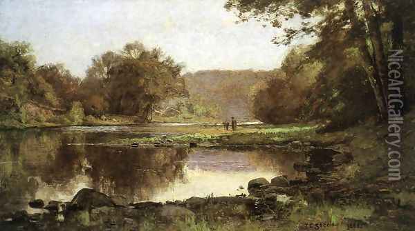 The Creek Oil Painting - Theodore Clement Steele