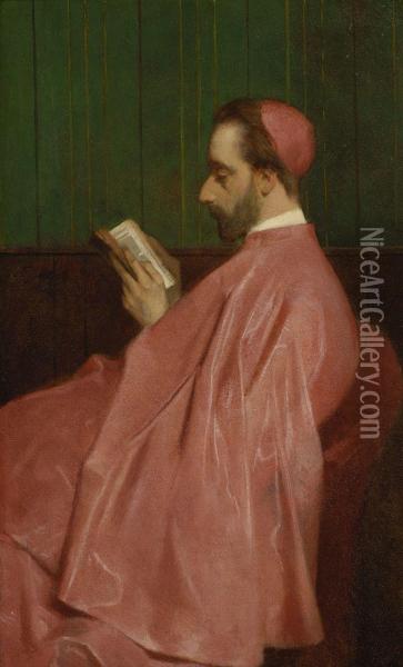 Lesender Kardinal Oil Painting - Ferdinand Heilbuth