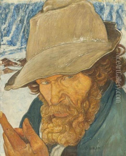 Portrait De Vieillard Oil Painting - Ernest Bieler