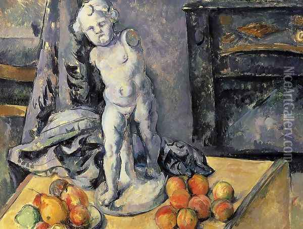 Still Life with Plaster Cupid Oil Painting - Paul Cezanne