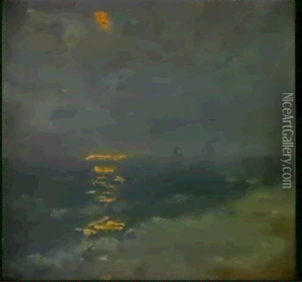 Udsigt Over Vandet. Skagen                                  Strand I Maneskin Oil Painting - Peder Severin Kroyer