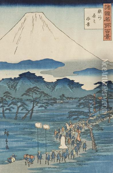 Le Cento Vedute Celebri Delle Province, Provincia Di Suraga Hara Oil Painting - Chimpei Ii Hiroshigesuzuki