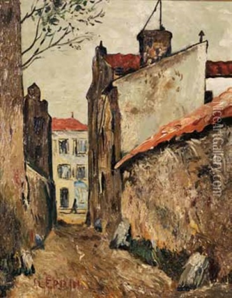 La Ruelle A Montmartre Oil Painting - Marcel Francois Leprin