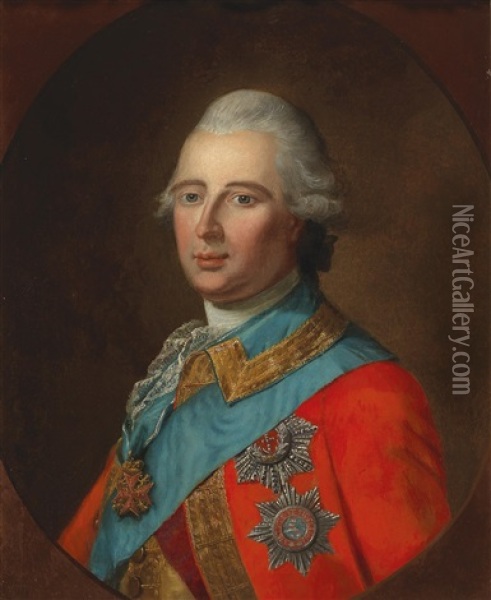 Portrait Of Prince Charles Of Hesse-kassel Oil Painting - Johann Heinrich Tischbein the Elder
