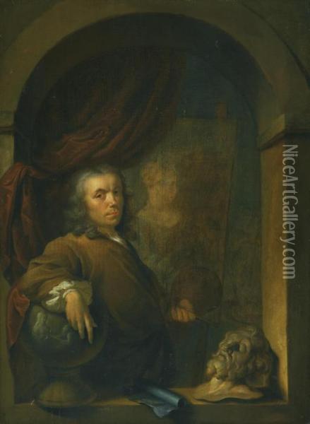 Self-portrait Of The Artist Oil Painting - Louis de Moni