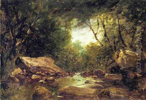Brook in the Catskills Oil Painting - John Frederick Kensett