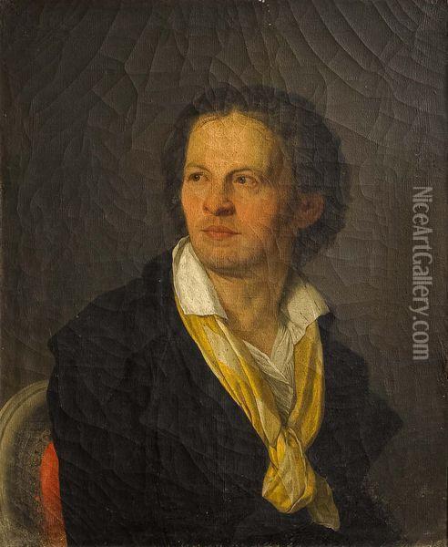 Portrait D'homme Oil Painting - Joseph Benoit Suvee
