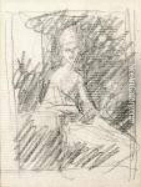 Sketch Of A Lady Oil Painting - George Romney