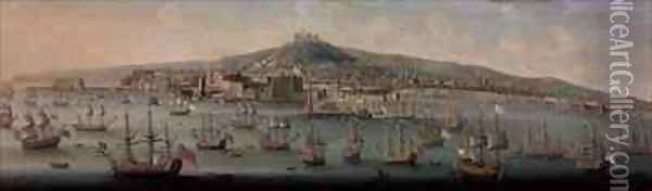 View of Naples Oil Painting - Gaspar Butler