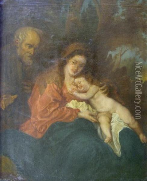 Rest On The Flight Into Egypt Oil Painting - Sir Anthony Van Dyck
