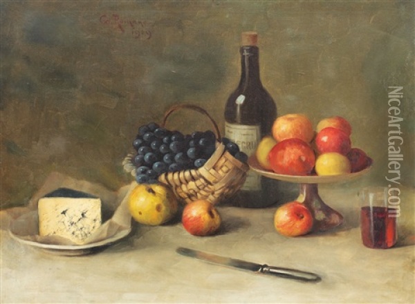 Still Life With Food Oil Painting - Grigore Romano