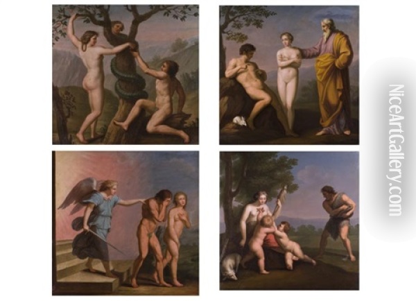 Bilderserie Von Vier Darstellungen Aus Dem Biblischen Adam Und Eva-thema Oil Painting - Andrea Appiani