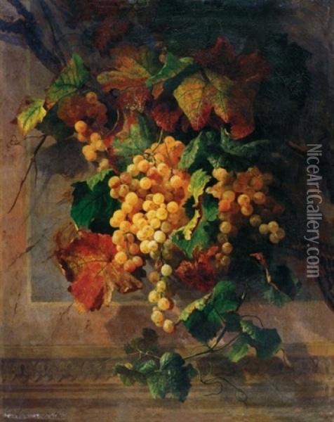 Still Life With Grapes Oil Painting - David Emile Joseph de Noter