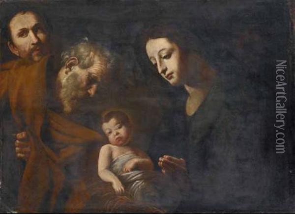 Sacra Famiglia Oil Painting - Giovanni Battista Caracciolo