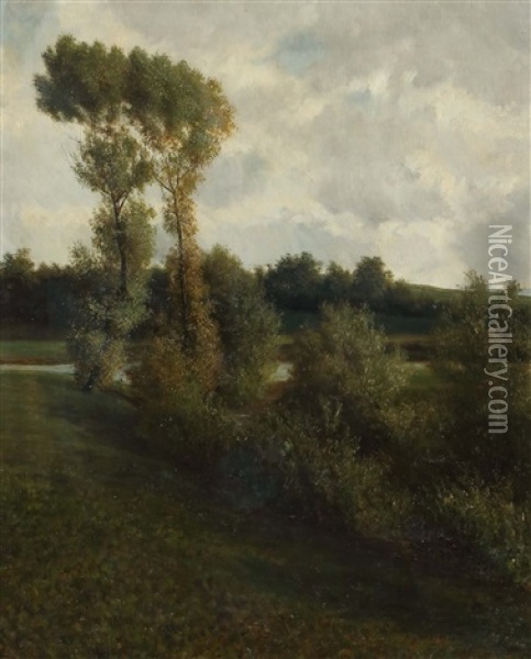 Landschaft Bei Oberensingen Oil Painting - Julius Kornbeck