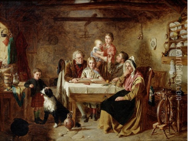 The Reading Lesson Oil Painting - George Washington Brownlow
