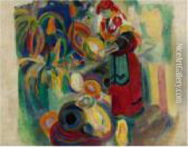 Etude Pour ````la Grande Portugaise' Oil Painting - Robert Delaunay