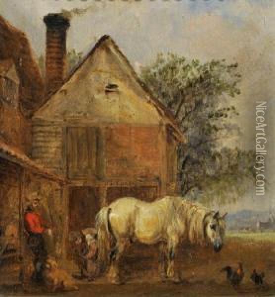 The Farrier Oil Painting - Edmund Bristow
