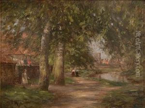 The Haugh, Haddington, Afternoon Shadow Oil Painting - William Darling McKay