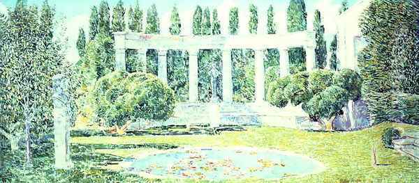 The Bartlett Gardens, Amagansett, 1933 Oil Painting - Childe Hassam
