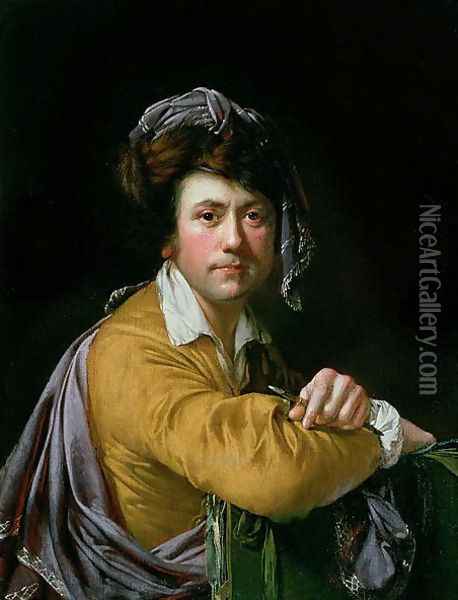 Self Portrait at the age of about Forty, c.1772-3 Oil Painting - Josepf Wright Of Derby