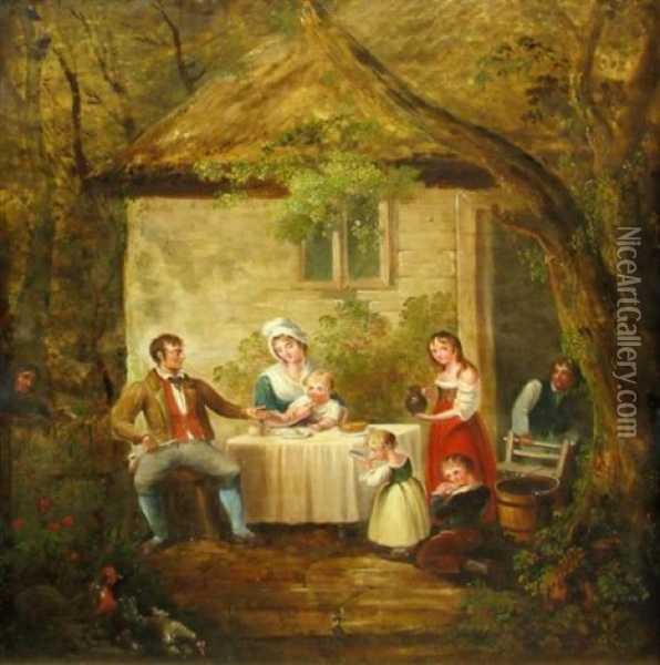 Lunch Outdoors Oil Painting - William Redmore Bigg