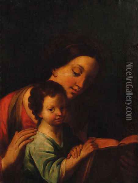 The Education of the Infant Christ Oil Painting - Marcantonio Franceschini