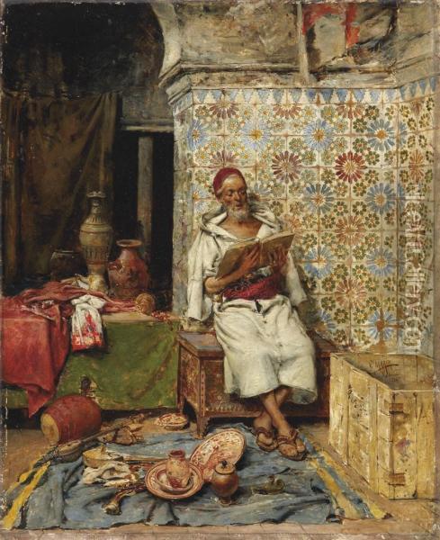 El Anticuario Arabe Oil Painting - Vicente March y Marco