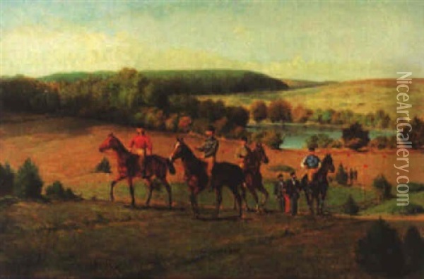 On The Downs Oil Painting - Moritz Delfs