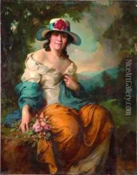 portrait De Femme Oil Painting - Mozart Rottmann