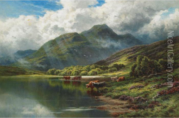 Loch Achray And Ben Venue, Perthshire Oil Painting - Henry Hillier Parker