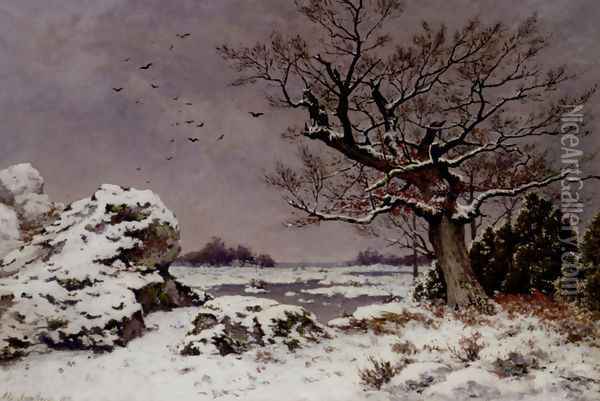 A Winter's Day Oil Painting - Alphonse Asselbergs