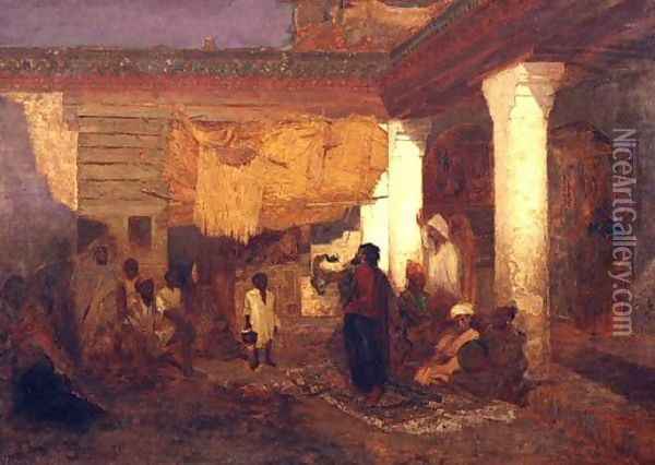 Snake Charmer at Tangier, Africa Oil Painting - Louis Comfort Tiffany