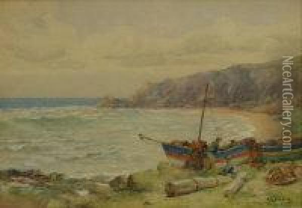 Cobbles At Runswick Oil Painting - Alfred Stevens
