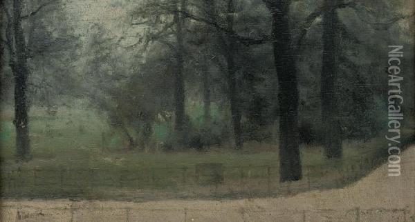 Kensington Gardens, Evening Oil Painting - Paul Fordyce Maitland