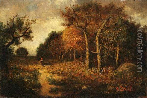 Woods At Fontainebleau Oil Painting - Narcisse-Virgile D Az De La Pena