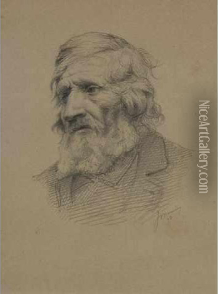 Tete De Vieillard (etude Pour Un Portrait) Oil Painting - Georges Philibert Charles Marionez