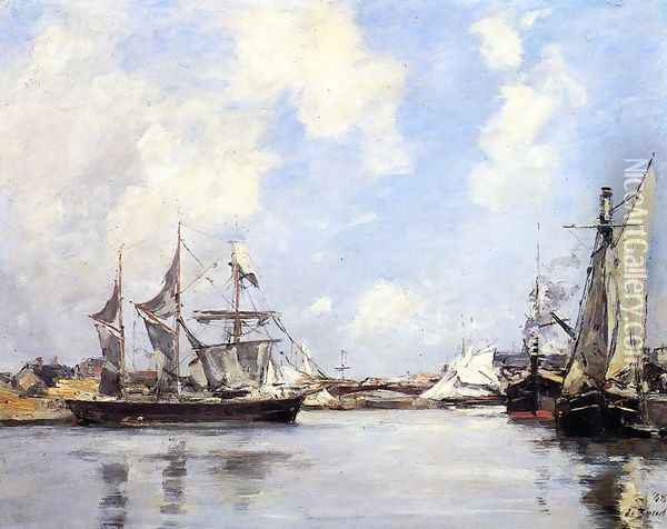 Deauville, the Port Oil Painting - Eugene Boudin