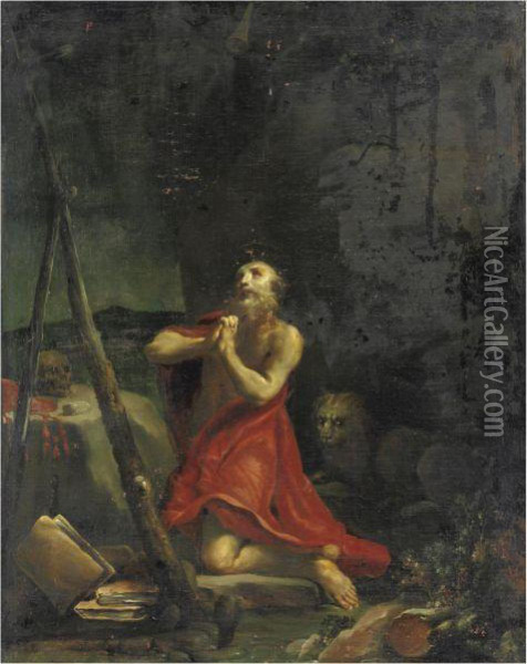 San Girolamo Nel Deserto Oil Painting - Antonio Crespi