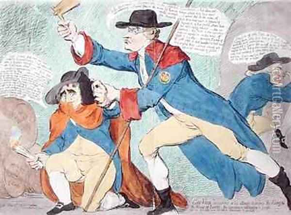 Guy Vaux discovered in the attempt to destroy the King and the House of Lords Oil Painting - James Gillray