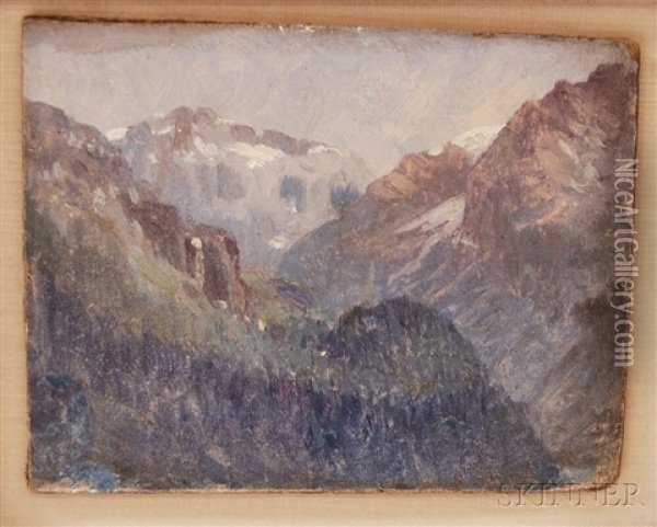 A View In The Swiss Alps Oil Painting - John Joseph Enneking