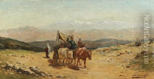 Travellers In The Caucasus Oil Painting - Richard Karlovich Zommer