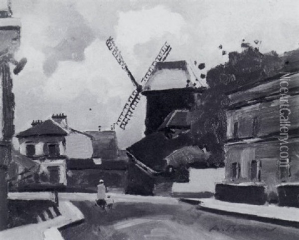Moulin De La Galette A Montmartre Oil Painting - Anton Burger