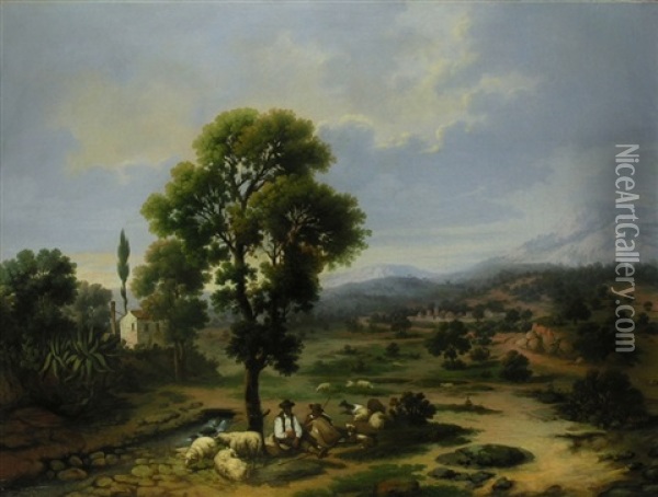 Landschaft Bei Sevilla Oil Painting - Rafael Romero De Torres