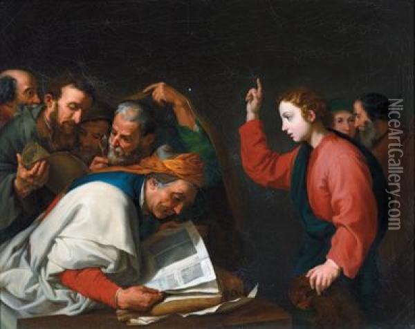 Christus Unter Denschriftgelehrten Oil Painting - Jusepe de Ribera